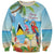 Personalized Saint Lucia Christmas Sweatshirt Chill Macaw Parrot Caribbean Tropical Style - Wonder Print Shop