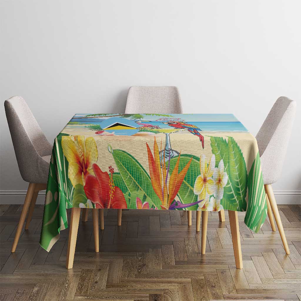 Saint Lucia Christmas Tablecloth Chill Macaw Parrot Caribbean Tropical Style - Wonder Print Shop