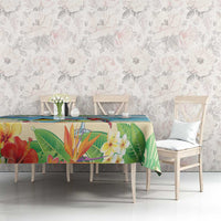 Saint Lucia Christmas Tablecloth Chill Macaw Parrot Caribbean Tropical Style - Wonder Print Shop