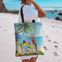 Saint Lucia Christmas Tote Bag Chill Macaw Parrot Caribbean Tropical Style - Wonder Print Shop