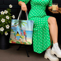 Saint Lucia Christmas Tote Bag Chill Macaw Parrot Caribbean Tropical Style - Wonder Print Shop