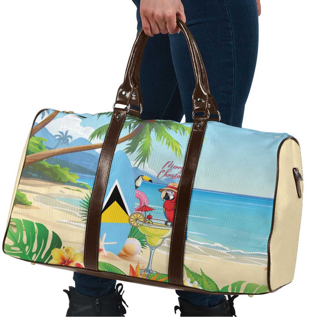 Saint Lucia Christmas Travel Bag Chill Macaw Parrot Caribbean Tropical Style - Wonder Print Shop