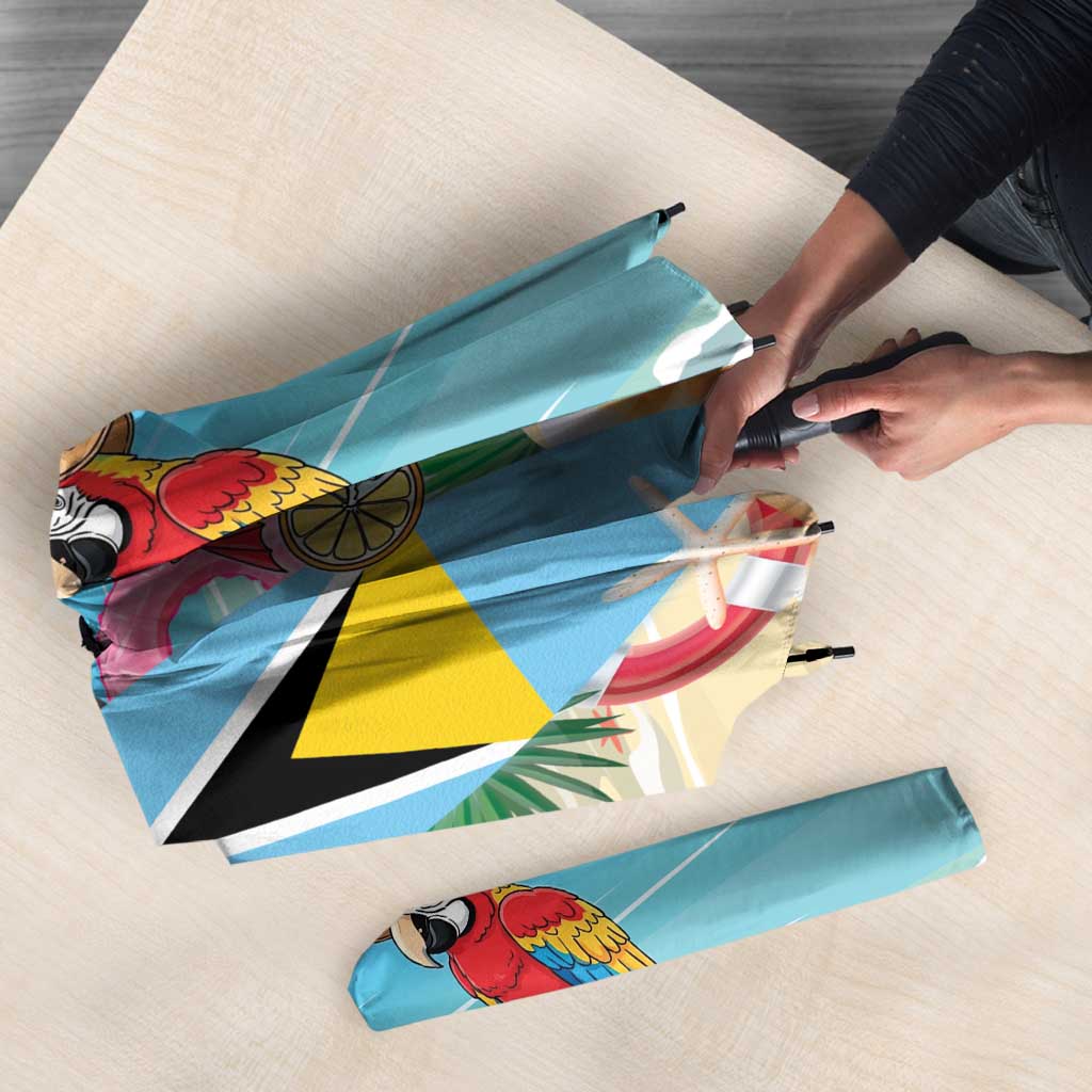 Saint Lucia Christmas Umbrella Chill Macaw Parrot Caribbean Tropical Style - Wonder Print Shop