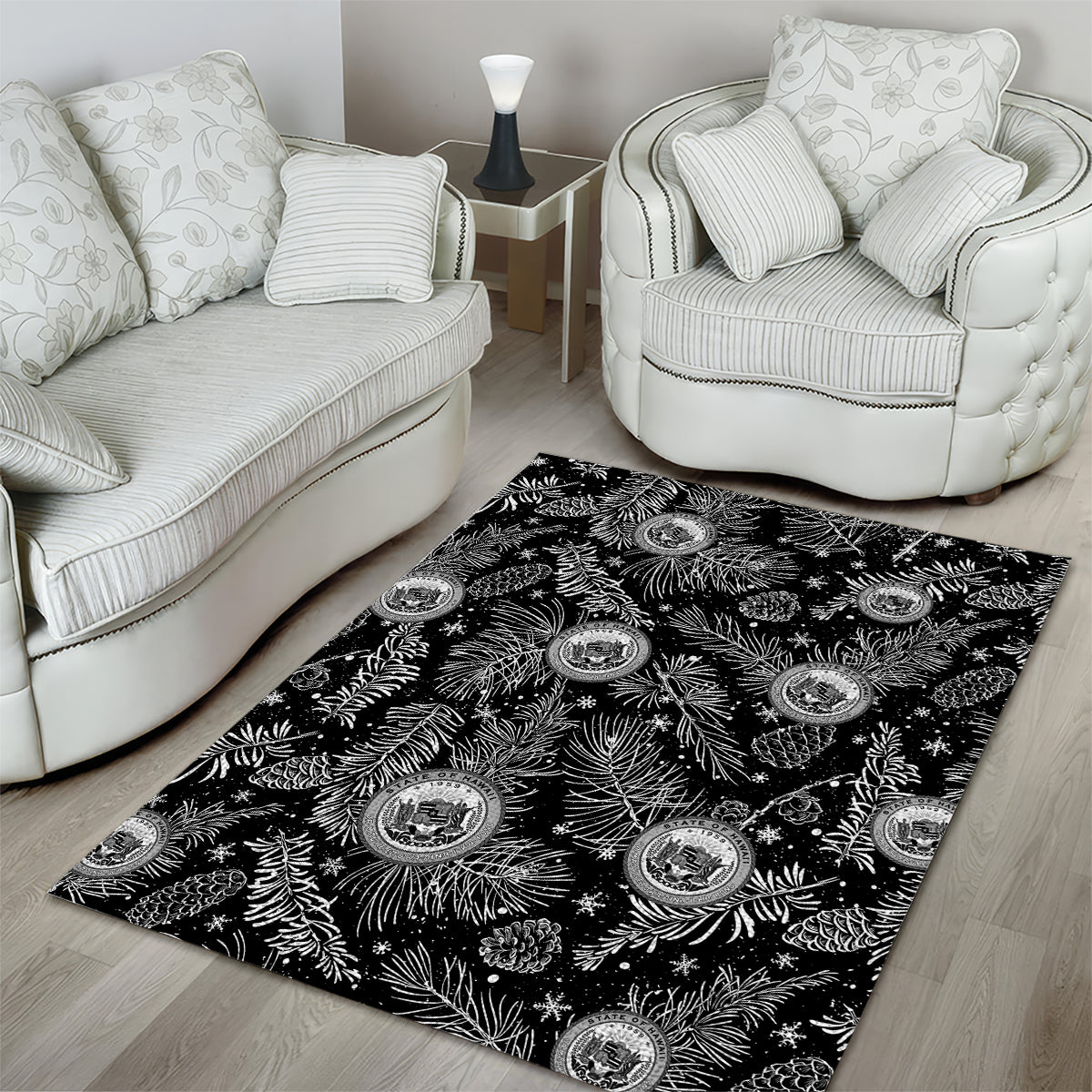 Hawaii Christmas Area Rug Tropical Style With Coat Of Arms - Wonder Print Shop