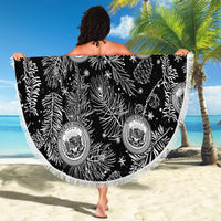 Hawaii Christmas Beach Blanket Tropical Style With Coat Of Arms - Wonder Print Shop