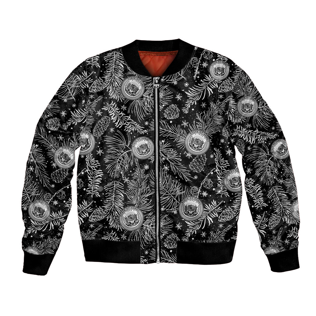 Hawaii Christmas Bomber Jacket Tropical Style With Coat Of Arms - Wonder Print Shop