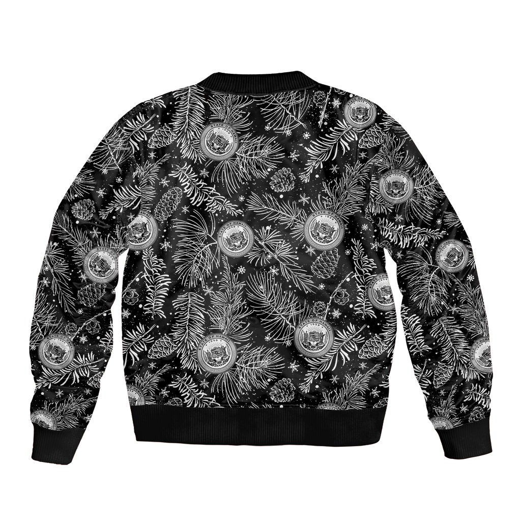 Hawaii Christmas Bomber Jacket Tropical Style With Coat Of Arms - Wonder Print Shop