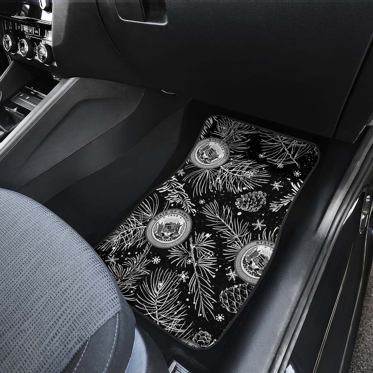 Hawaii Christmas Car Mats Tropical Style With Coat Of Arms - Wonder Print Shop