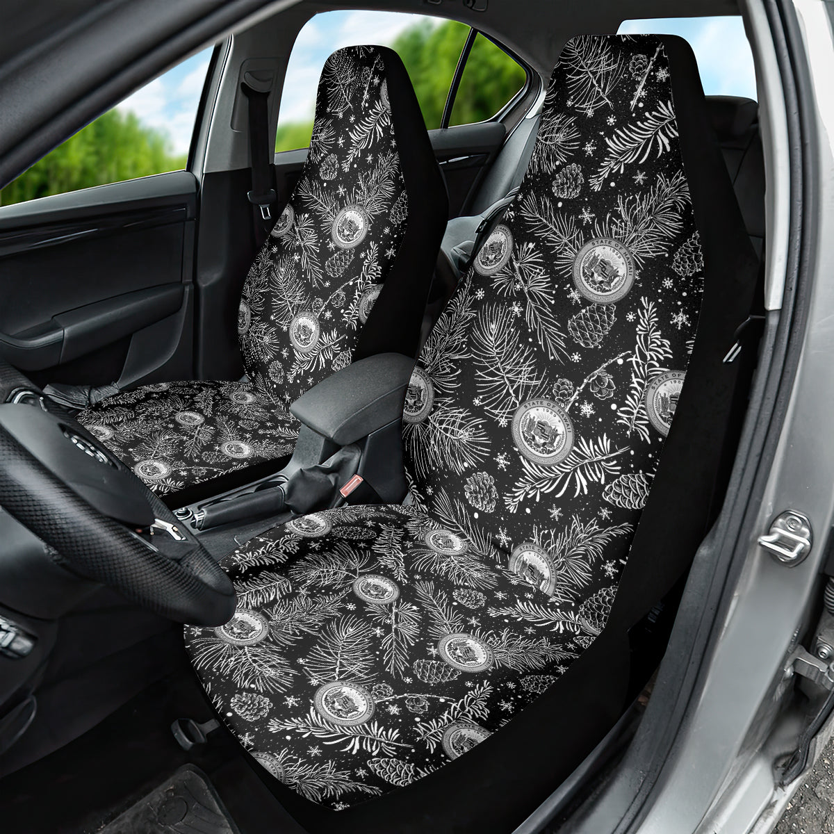 Hawaii Christmas Car Seat Cover Tropical Style With Coat Of Arms - Wonder Print Shop