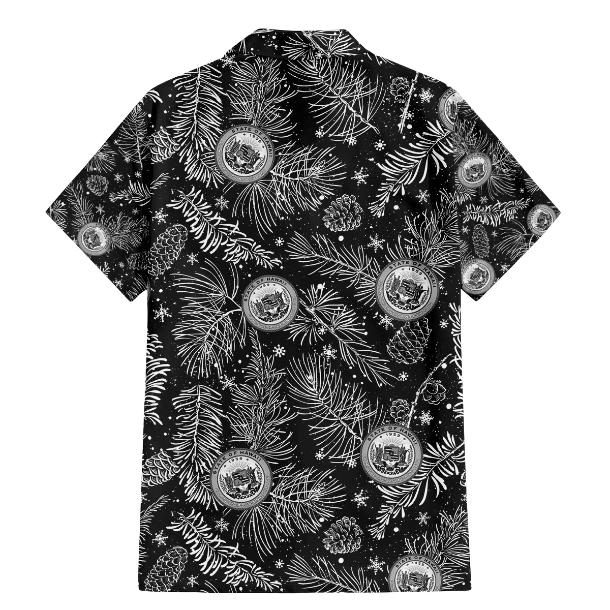 Hawaii Christmas Family Matching Mermaid Dress and Hawaiian Shirt Tropical Style With Coat Of Arms - Wonder Print Shop