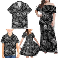Hawaii Christmas Family Matching Off Shoulder Maxi Dress and Hawaiian Shirt Tropical Style With Coat Of Arms - Wonder Print Shop