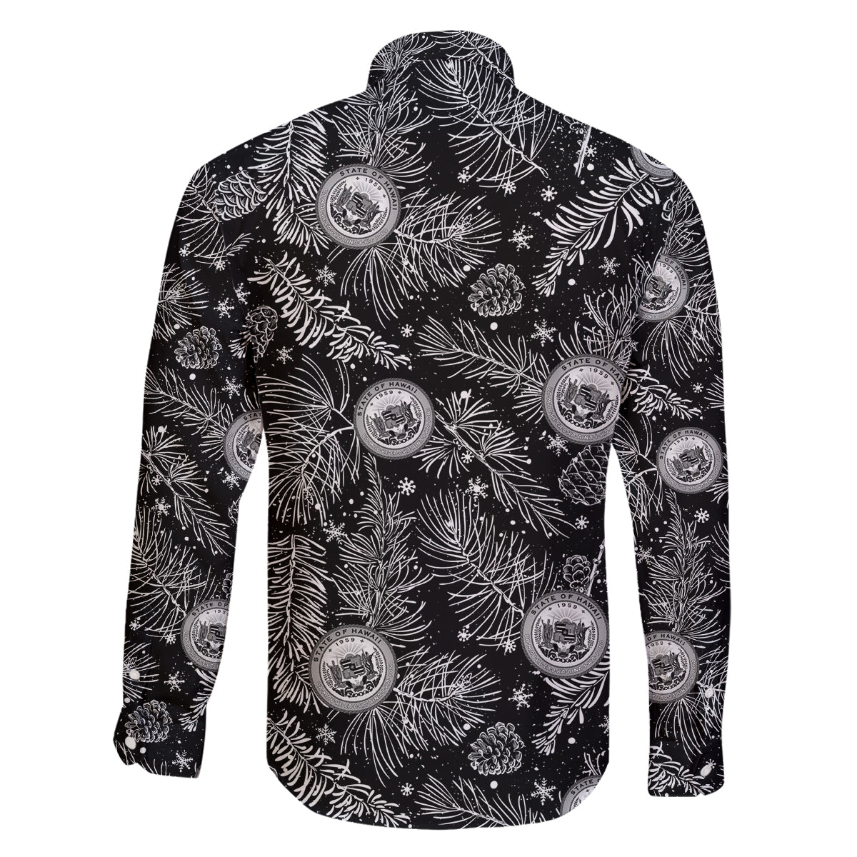 Hawaii Christmas Family Matching Off Shoulder Short Dress and Hawaiian Shirt Tropical Style With Coat Of Arms - Wonder Print Shop