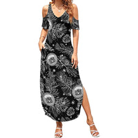 Hawaii Christmas Family Matching Summer Maxi Dress and Hawaiian Shirt Tropical Style With Coat Of Arms - Wonder Print Shop