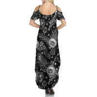 Hawaii Christmas Family Matching Summer Maxi Dress and Hawaiian Shirt Tropical Style With Coat Of Arms - Wonder Print Shop