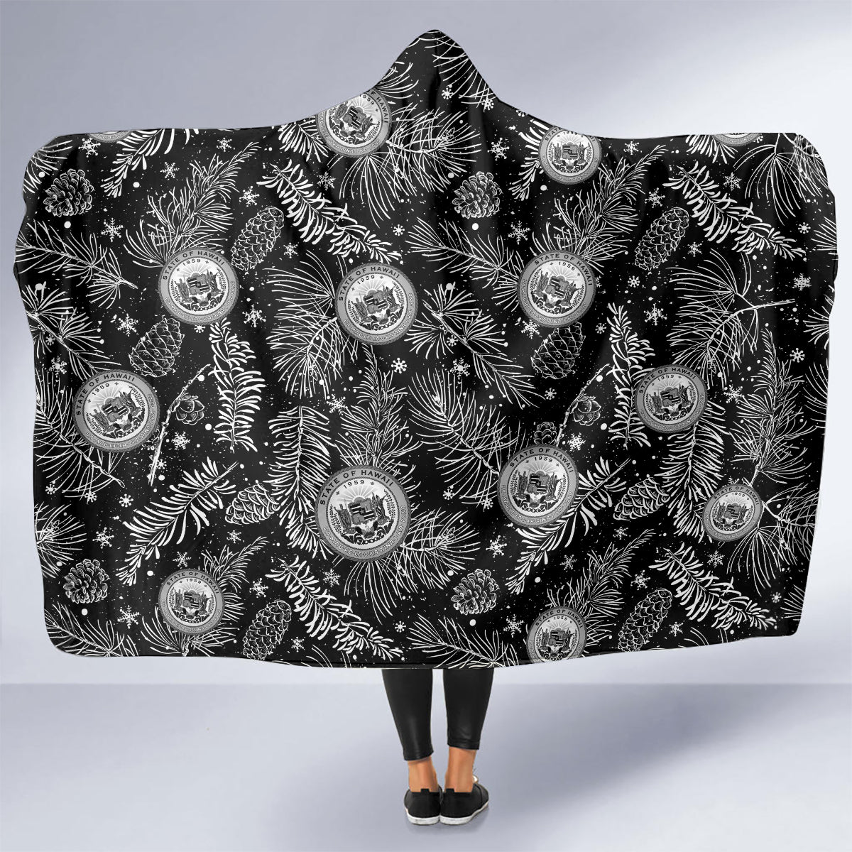 hawaii-christmas-hooded-blanket-tropical-style-with-coat-of-arms