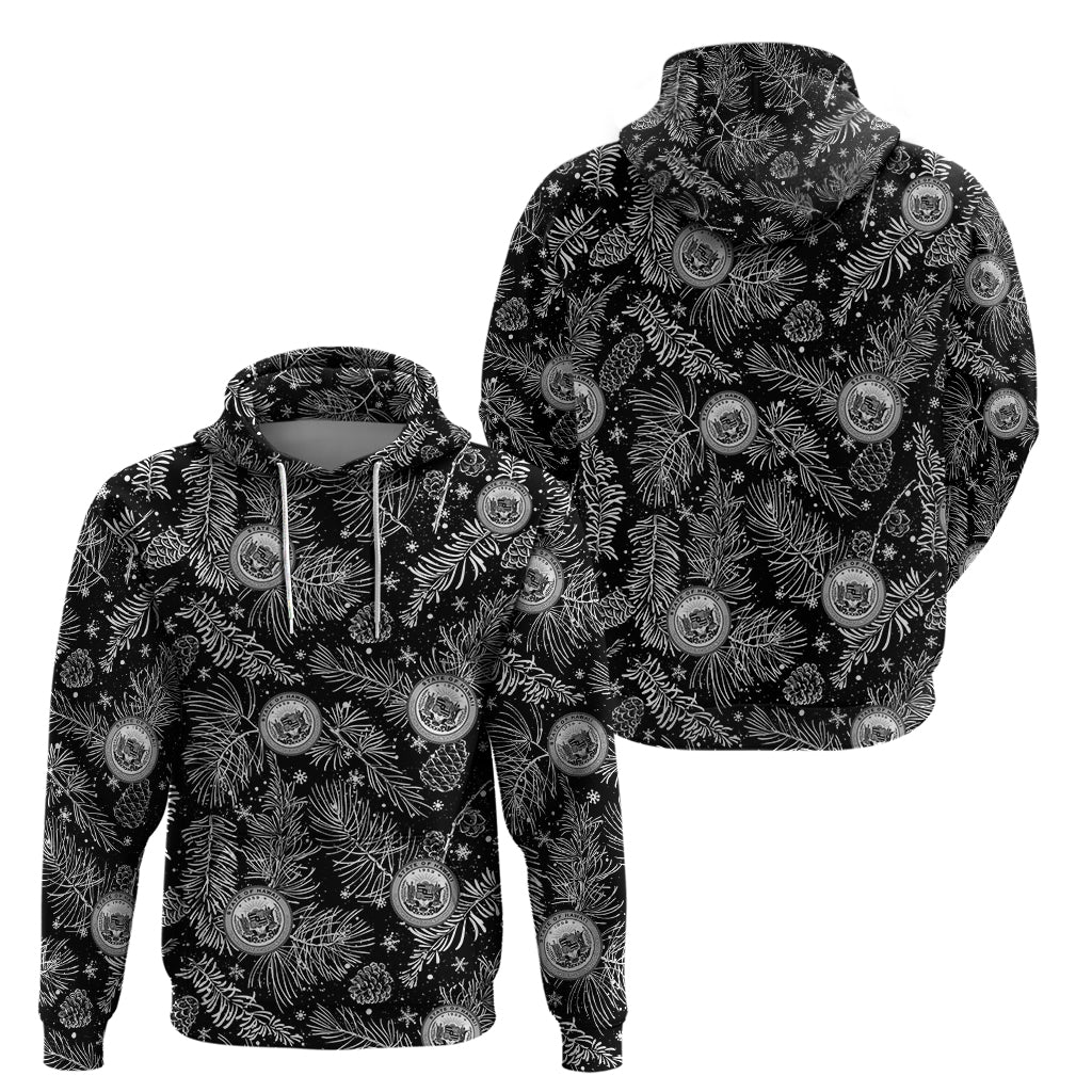 Hawaii Christmas Hoodie Tropical Style With Coat Of Arms - Wonder Print Shop