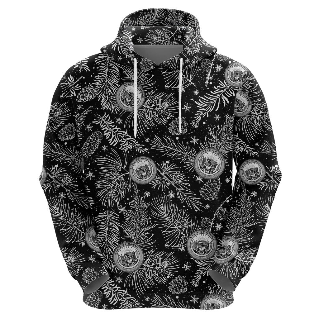 Hawaii Christmas Hoodie Tropical Style With Coat Of Arms - Wonder Print Shop