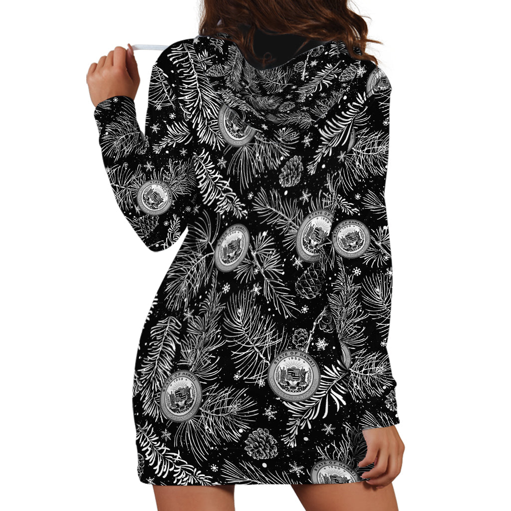 Hawaii Christmas Hoodie Dress Tropical Style With Coat Of Arms - Wonder Print Shop