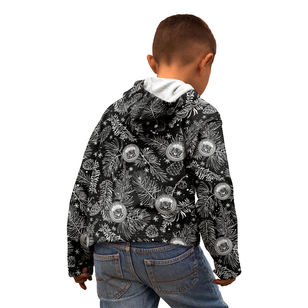 Hawaii Christmas Kid Hoodie Tropical Style With Coat Of Arms - Wonder Print Shop