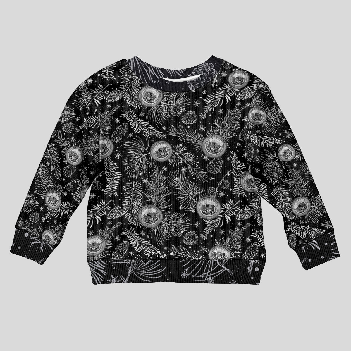 Hawaii Christmas Kid Ugly Christmas Sweater Tropical Style With Coat Of Arms - Wonder Print Shop