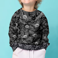 Hawaii Christmas Kid Ugly Christmas Sweater Tropical Style With Coat Of Arms - Wonder Print Shop