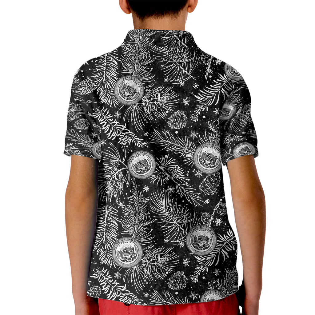 Hawaii Christmas Kid Polo Shirt Tropical Style With Coat Of Arms - Wonder Print Shop
