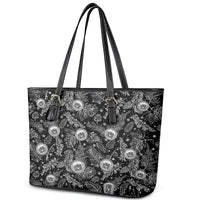 Hawaii Christmas Leather Tote Bag Tropical Style With Coat Of Arms - Wonder Print Shop