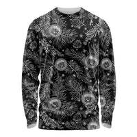 Hawaii Christmas Long Sleeve Shirt Tropical Style With Coat Of Arms - Wonder Print Shop