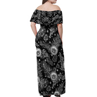 Hawaii Christmas Off Shoulder Maxi Dress Tropical Style With Coat Of Arms - Wonder Print Shop