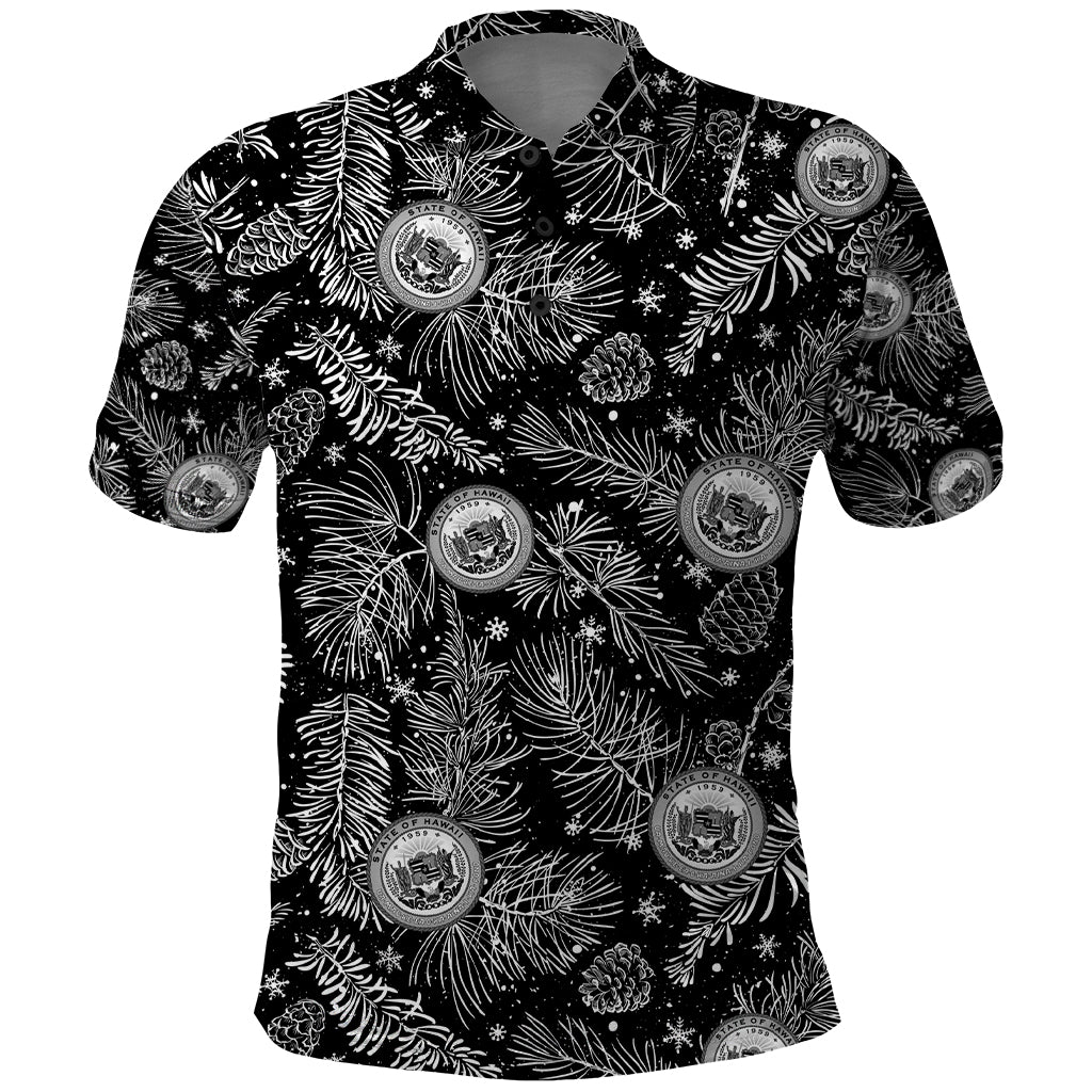 Hawaii Christmas Polo Shirt Tropical Style With Coat Of Arms - Wonder Print Shop