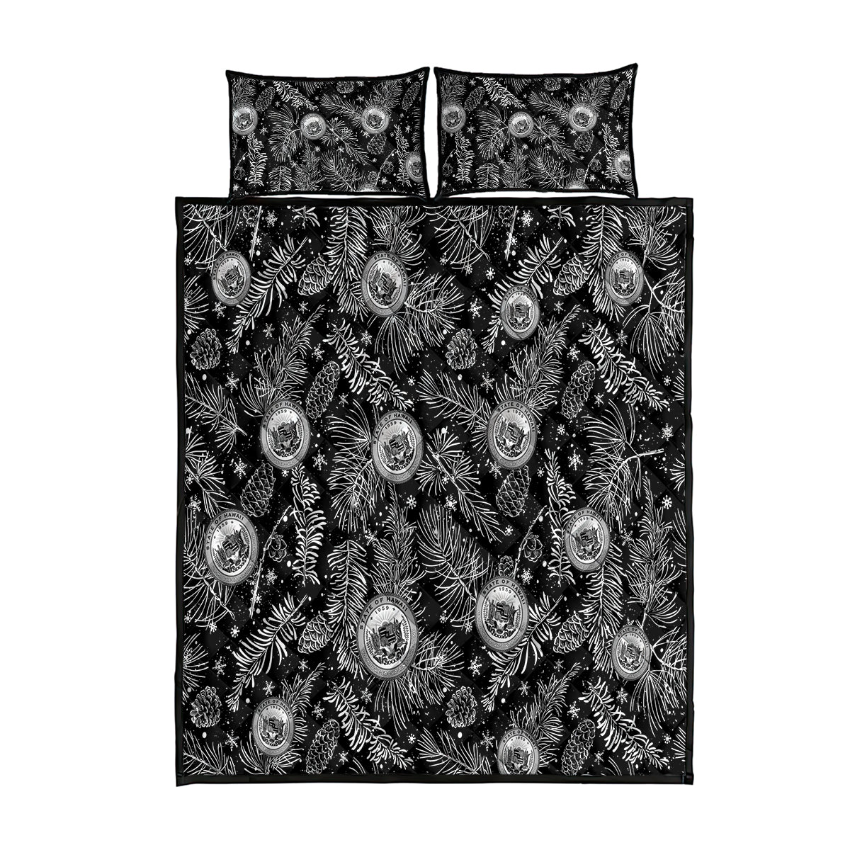 Hawaii Christmas Quilt Bed Set Tropical Style With Coat Of Arms - Wonder Print Shop