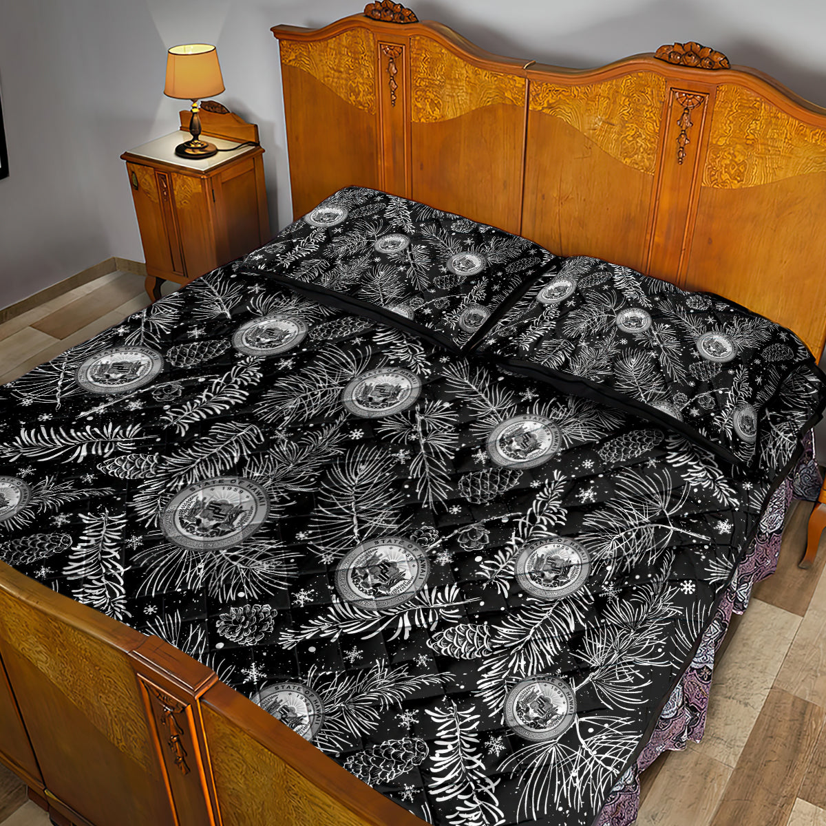 Hawaii Christmas Quilt Bed Set Tropical Style With Coat Of Arms - Wonder Print Shop