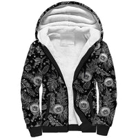 Hawaii Christmas Sherpa Hoodie Tropical Style With Coat Of Arms - Wonder Print Shop