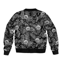 Hawaii Christmas Sleeve Zip Bomber Jacket Tropical Style With Coat Of Arms - Wonder Print Shop