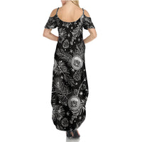 Hawaii Christmas Summer Maxi Dress Tropical Style With Coat Of Arms - Wonder Print Shop