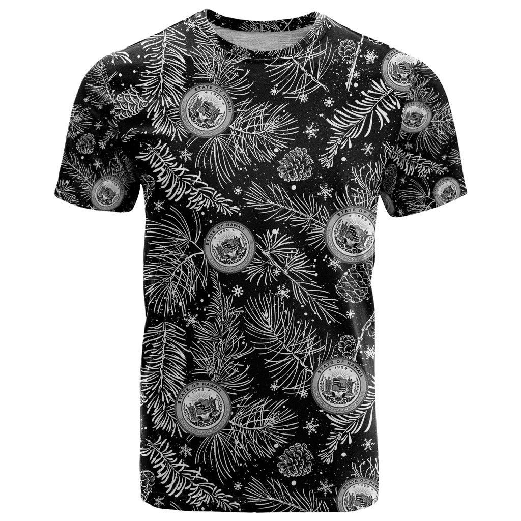 Hawaii Christmas T Shirt Tropical Style With Coat Of Arms - Wonder Print Shop