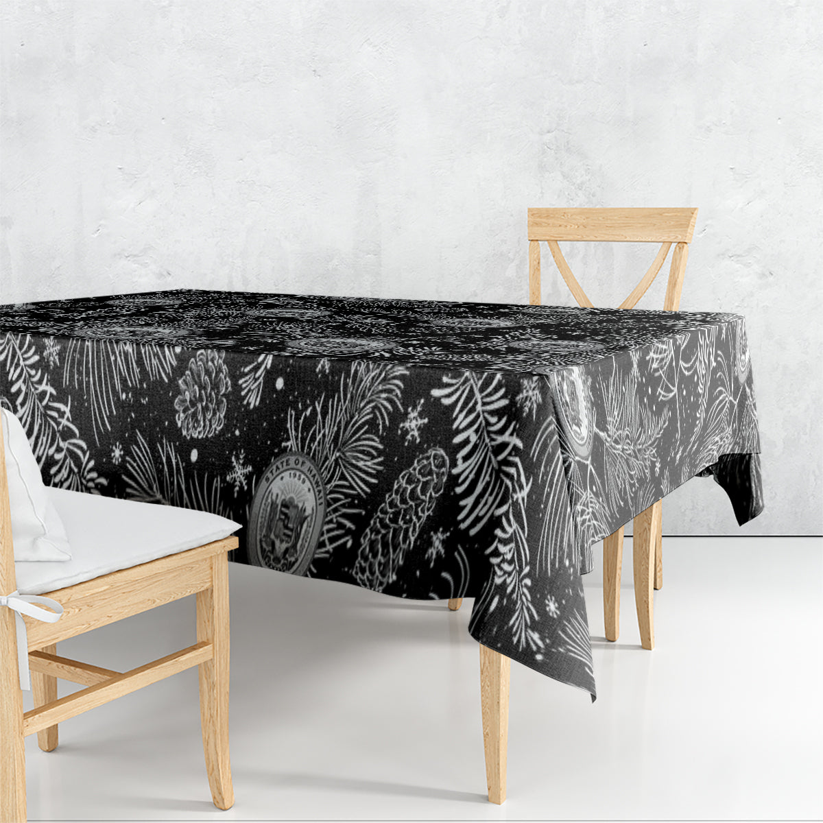 Hawaii Christmas Tablecloth Tropical Style With Coat Of Arms - Wonder Print Shop