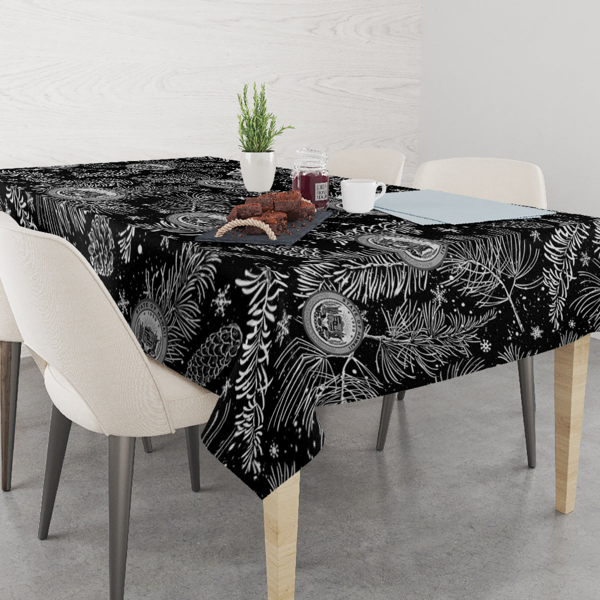 Hawaii Christmas Tablecloth Tropical Style With Coat Of Arms - Wonder Print Shop