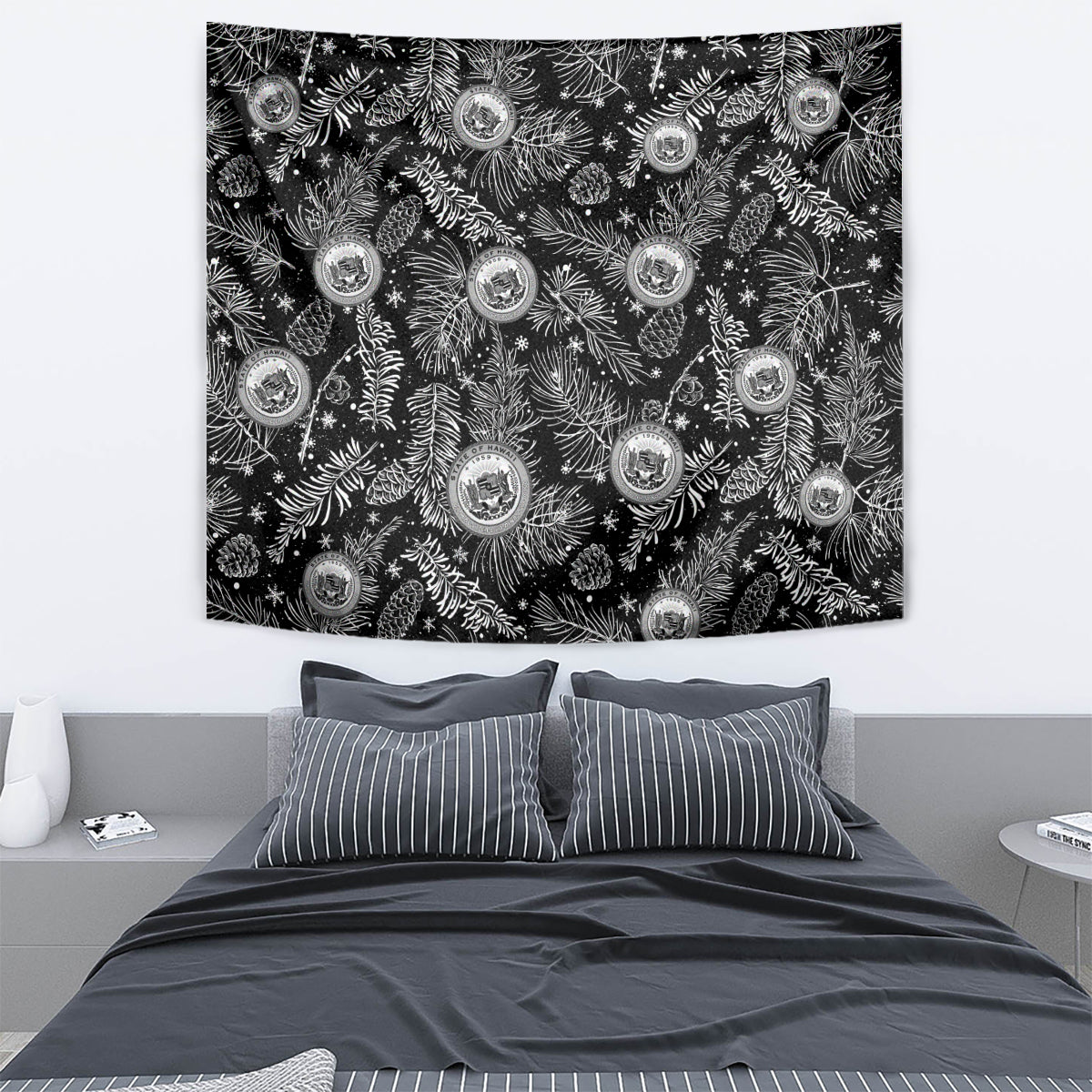 Hawaii Christmas Tapestry Tropical Style With Coat Of Arms - Wonder Print Shop
