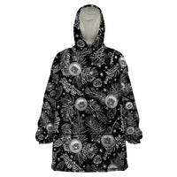 Hawaii Christmas Wearable Blanket Hoodie Tropical Style With Coat Of Arms - Wonder Print Shop