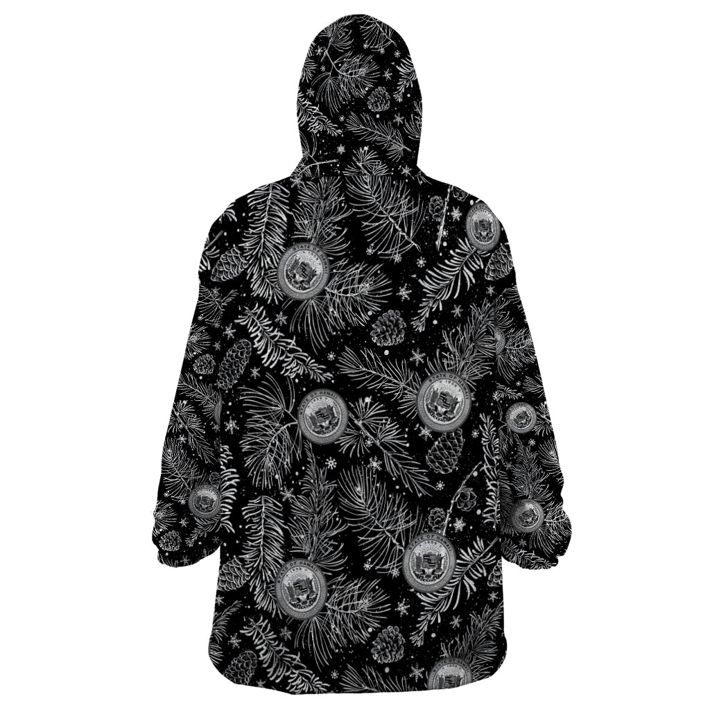 Hawaii Christmas Wearable Blanket Hoodie Tropical Style With Coat Of Arms - Wonder Print Shop