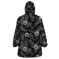Hawaii Christmas Wearable Blanket Hoodie Tropical Style With Coat Of Arms - Wonder Print Shop