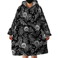 Hawaii Christmas Wearable Blanket Hoodie Tropical Style With Coat Of Arms - Wonder Print Shop