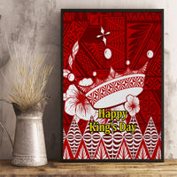 Personalised Tonga King Tupou I Day Canvas Wall Art Tongan Ngatu Pattern With Crown - Wonder Print Shop