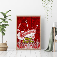 Personalised Tonga King Tupou I Day Canvas Wall Art Tongan Ngatu Pattern With Crown - Wonder Print Shop