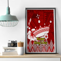Personalised Tonga King Tupou I Day Canvas Wall Art Tongan Ngatu Pattern With Crown - Wonder Print Shop