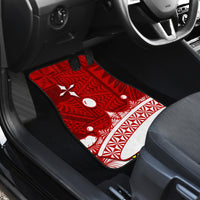 Personalised Tonga King Tupou I Day Car Mats Tongan Ngatu Pattern With Crown - Wonder Print Shop
