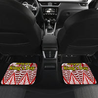Personalised Tonga King Tupou I Day Car Mats Tongan Ngatu Pattern With Crown - Wonder Print Shop