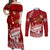 Personalised Tonga King Tupou I Day Couples Matching Off Shoulder Maxi Dress and Long Sleeve Button Shirt Tongan Ngatu Pattern With Crown - Wonder Print Shop