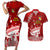 Personalised Tonga King Tupou I Day Couples Matching Short Sleeve Bodycon Dress and Hawaiian Shirt Tongan Ngatu Pattern With Crown - Wonder Print Shop
